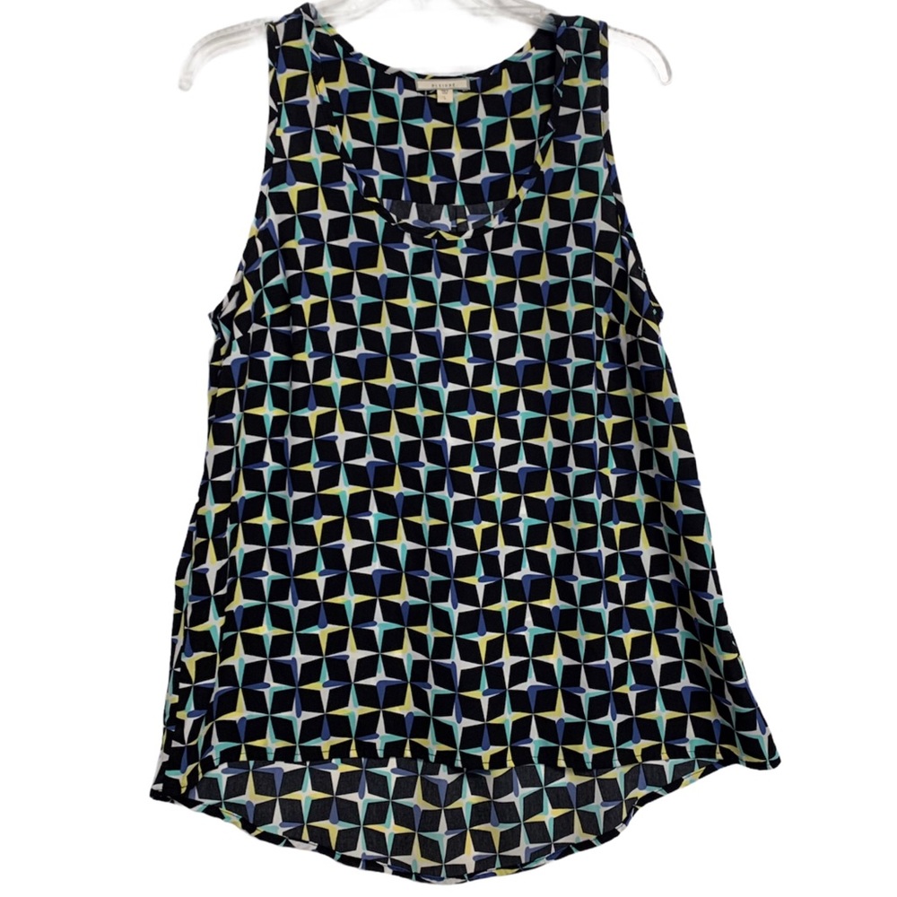 Pelione High Low Sleeveless Lightweight Mod Pattern Tank Pelione